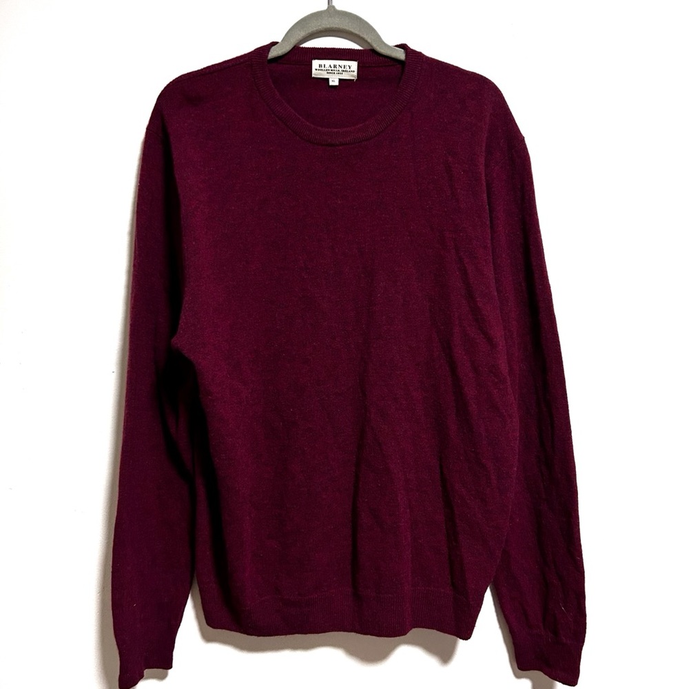 Blarney Woollen Mills Ireland Wool Sweater Men’s XL Red Crewneck Lambswool